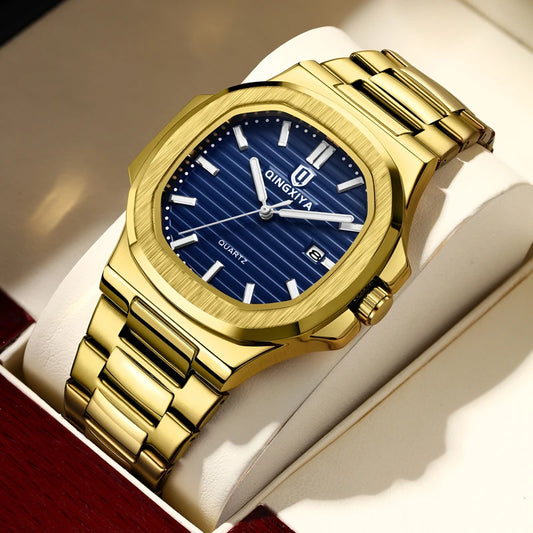 GOLD SQUARE DIAL WATCH