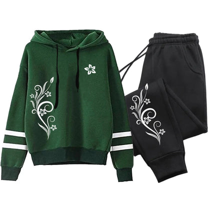 New in Womens Tracksuit Casual Print Sweatshirts Outdoors Sports Jogging Womens Clothing Single Piece Stripe Hoodies Streetwear