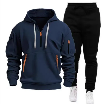 Men Tracksuit Casual Joggers Hooded Sportswear Jackets And Pants 2 Piece Sets Hip Hop Running Sports Suit S-XXXL