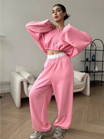 Hoodies Pant Two Piece Sets Women Tracksuit Set Autumn Pant Set Jogger Y2k Sweatshirts Sports Elastic Waist Pants Matching Sets