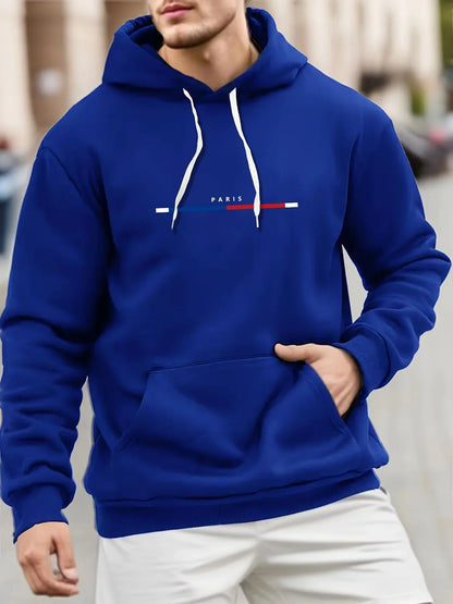 Paris Print Hoodies Tshirt COTTON for Men Casual Autumn Winter