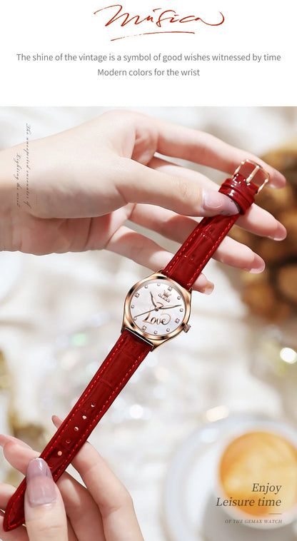 OLEVS Brand Watch Heart Shaped Waterproof Women's Quartz Watch 5580