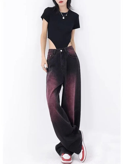 Autumn Jeans Women's Fashion Literary Trend Loose Washed Youth Fashion High Street Harajuku Women's Jeans