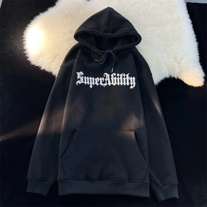 Harajuku Streetwear Sweatshirt Unisex Oversized Y2K Stars Printed Loose Hoodies for Men Grunge E-girls Autumn Winter Cute Tops