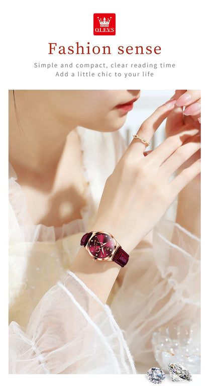 OLEVS Brand Watch Heart Shaped Waterproof Women's Quartz Watch 5580