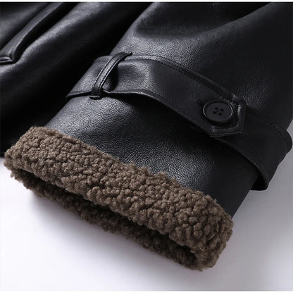 Vintage Faux Pu Leather Winter Jackets Women Casual Patchwork Lace Up Full Sleeve Female Coat Turn-down Collar Ladies Outwears