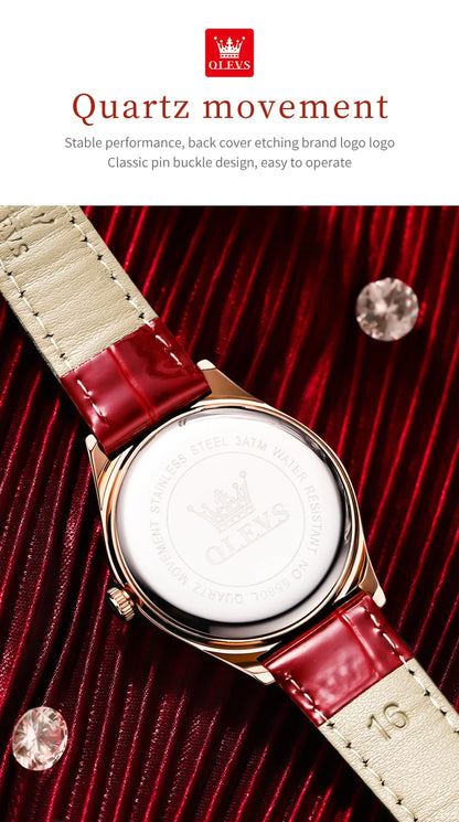 OLEVS Brand Watch Heart Shaped Waterproof Women's Quartz Watch 5580
