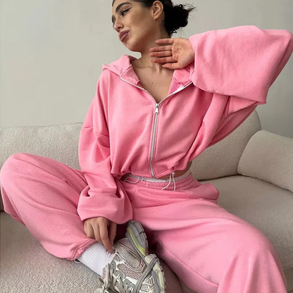 Hoodies Pant Two Piece Sets Women Tracksuit Set Autumn Pant Set Jogger Y2k Sweatshirts Sports Elastic Waist Pants Matching Sets