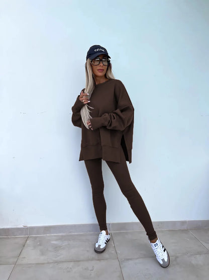 Autumn Tight Trousers Hoodie Women Suit Fashion Casual Tracksuit 2 Piece Set Female Sweatshirt Pullover Jogger Sweatpants Outfit