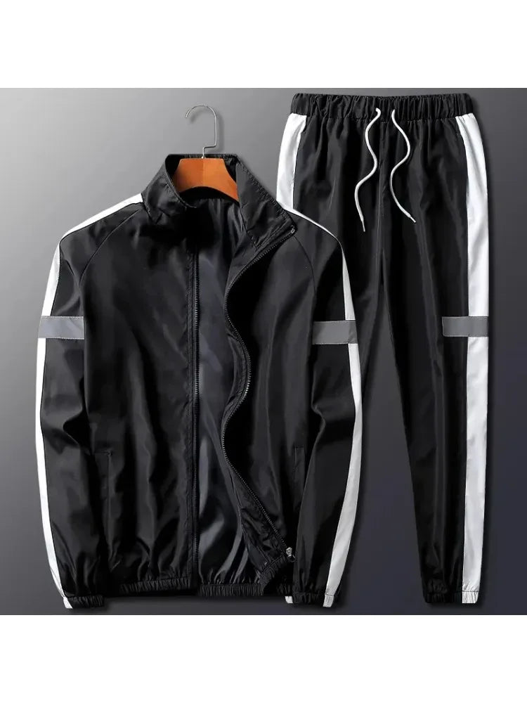 2Pcs Men Tracksuit Hoodie Tops Joggers Pants Tracksuit Set Male Running Jogging Sportswear Hooded Pants Mens Sweat Suit 2024