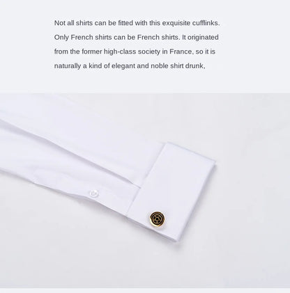 2023 French Cufflinks Suit Collar Korean Version Slim Fitting Shirt Long Sleeve Men's Tuxedo Party Wedding  Shirts