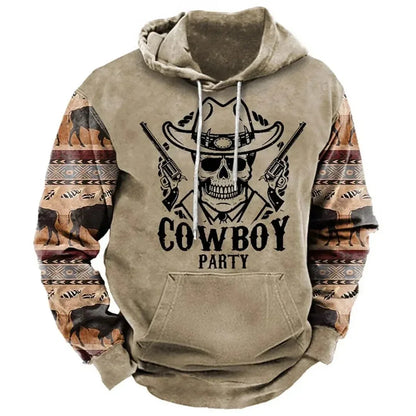 Vintage Men's Hoodie Yellowstone Park 3D Print Pullover Y2K Men's Tops Street Fashion Oversized Hoodie Casual Men's Clothing