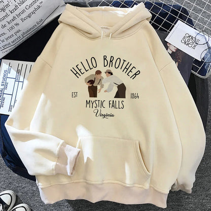 the Vampire Diaries hoodie Y2K funny athleisure comic soft fabric teen tracksuits hoddie casual wear comfortable anime
