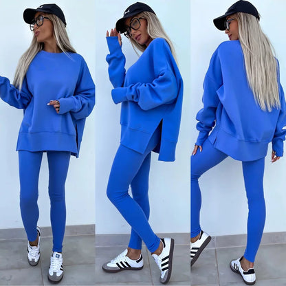 Autumn Tight Trousers Hoodie Women Suit Fashion Casual Tracksuit 2 Piece Set Female Sweatshirt Pullover Jogger Sweatpants Outfit