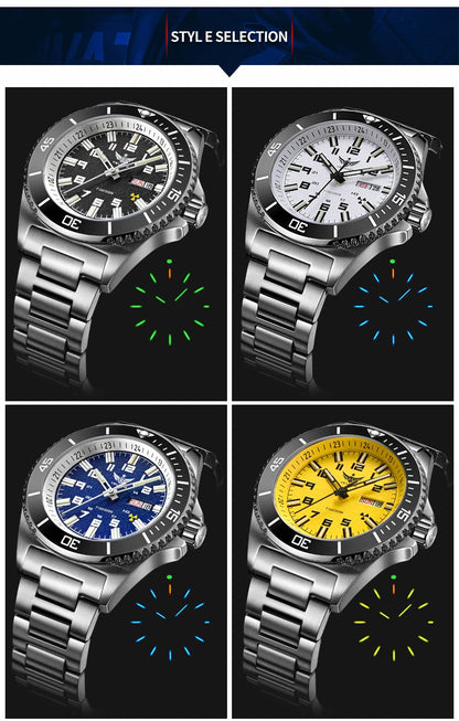Yelang V1031 Luxury Men Brand Watch 44mm Diver Water Watches Japan 8205 Automatic Mechanical movement Luminous 300M Waterproof