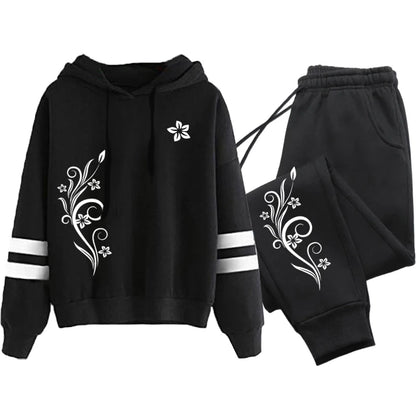 New in Womens Tracksuit Casual Print Sweatshirts Outdoors Sports Jogging Womens Clothing Single Piece Stripe Hoodies Streetwear