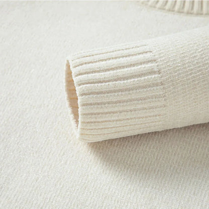 Chenille Sweater for Women O Neck Pullovers Ribbed Cuff Long Sleeve Knitted Tops Women Solid Sweater 2024 Cozy Sweaters Jumpers