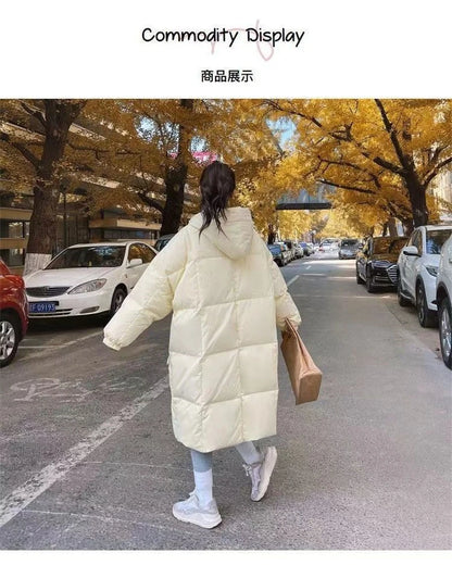 2024 New Korean Women's Jacket Winter Parkas Loose Hooded Cotton Padded Female Long Down Jacket Thicken Oversize Puffer Coats