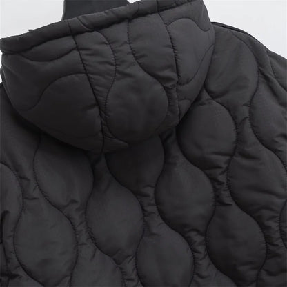 UNIZERA 2023 Autumn/Winter New Product Women's New Fashion and Casual Versatile Stand up Collar Hooded Jacket Cotton Coat