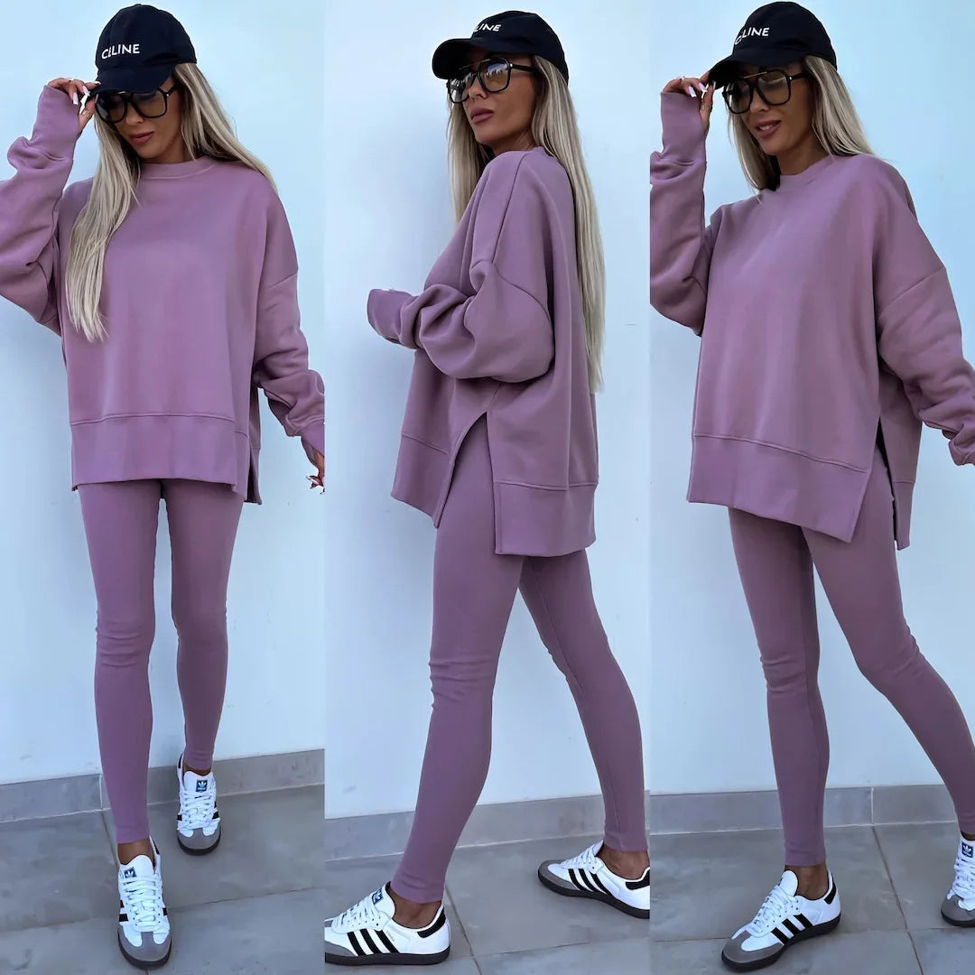 Autumn Tight Trousers Hoodie Women Suit Fashion Casual Tracksuit 2 Piece Set Female Sweatshirt Pullover Jogger Sweatpants Outfit