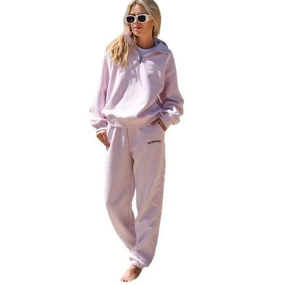 Two-piece Set with Thickened Embroidered Long-sleeved Sweatshirt and Long Pants Women’s Wear New Versatile Casual Fashionable