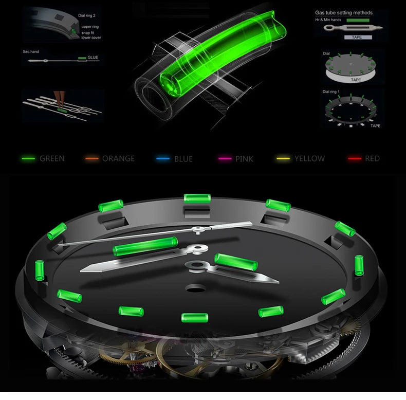 Yelang V1031 Luxury Men Brand Watch 44mm Diver Water Watches Japan 8205 Automatic Mechanical movement Luminous 300M Waterproof