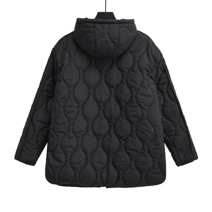 UNIZERA 2023 Autumn/Winter New Product Women's New Fashion and Casual Versatile Stand up Collar Hooded Jacket Cotton Coat