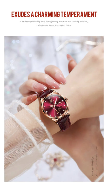 OLEVS Brand Watch Heart Shaped Waterproof Women's Quartz Watch 5580