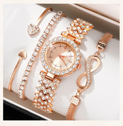 Diamond Women Watches Rose Gold Watch Ladies Wrist Watches Luxury Brand Rhinestone Womens Bracelet Watches Female Relogio