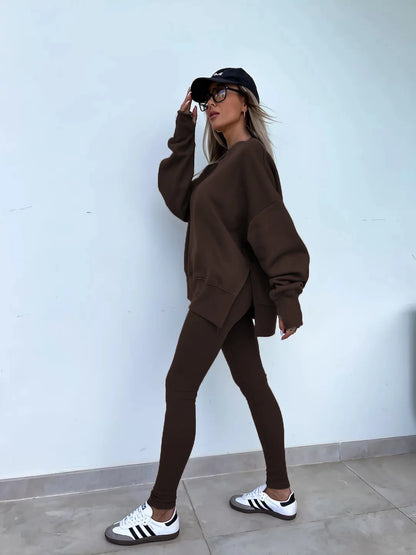 Autumn Tight Trousers Hoodie Women Suit Fashion Casual Tracksuit 2 Piece Set Female Sweatshirt Pullover Jogger Sweatpants Outfit
