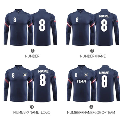 Wholesale Men Winter Tracksuits Custom Logo Stripe Soccer Tracksuit Personalized Training Casual Unisex Football Tracksuits 6663