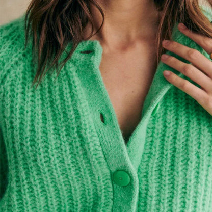 Thorn Tree Women Vintage y2k Solid Cardigan Sweaters Casual Button Crewneck Knitted Jacket Loose Spring Autumn Tops Outwear 2024