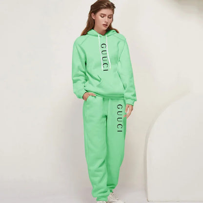 Autumn Winter Two Piece Set for Women Drawstring Women's Tracksuit Hooded Suit Quality Comfortable Casual Pullover Fashion Daily