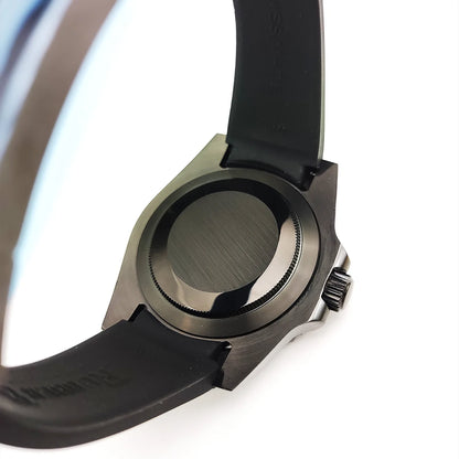 40mm Dress Mechanical Men's Automatic Watch Black PVD Case Sapphire Glass Japan NH36 Movement Rubber Strap