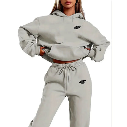 2025 New Women's 2-Piece Tracksuit Set, Hooded Pullover & Athletic Joggers, Sporty Streetwear Outfit, Casual Lounge Wear
