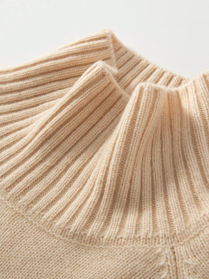 Women's 100% Cashmere Sweater Turtleneck Raglan Sleeve Pullover Autumn Winter Thick Casual Loose Style Cashmere Knitwear Korean