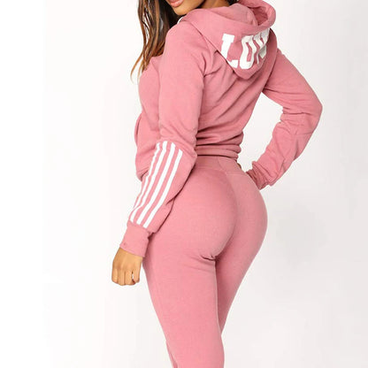 Women's Tracksuit Hooded Sweatshirts Sweatpants All Season Daily Sports Jacket Sportswear Ladies Outdoor Casual Sexy Zip Outfits