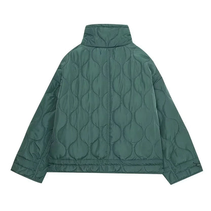 TRAFZA 2024 New Women Fashion Coat Long Sleeve Jackets With Drawstring Versatile Hight Street Outerwear Female Mujer Winter Coat