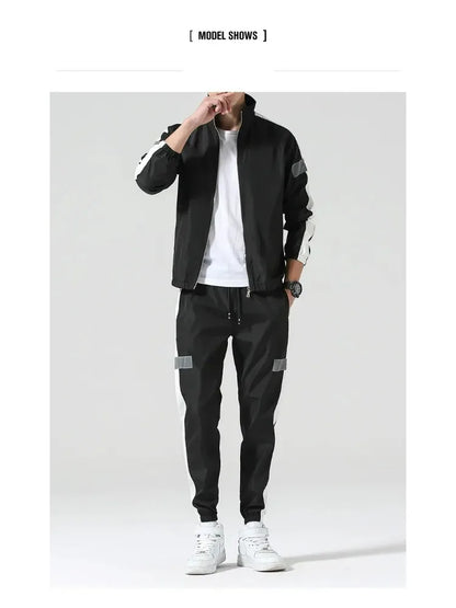 2Pcs Men Tracksuit Hoodie Tops Joggers Pants Tracksuit Set Male Running Jogging Sportswear Hooded Pants Mens Sweat Suit 2024