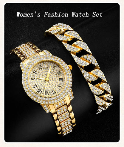 Diamond Women Watches Gold Watch Ladies Wrist Watches Luxury Brand Rhinestone Womens Bracelet Watches Female Relogio Feminino