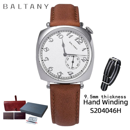 Baltany 1921 ST1701 Classic Men's Automatic Mechanical Watch Luxury Sapphire Vintage Leather Waterproof 5Bar Watch reloj hombre