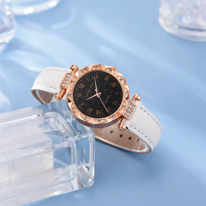 2023 5pcs Set Luxury Ladies Quartz Wrist Watches Dress Watch Women Crystal Diamond Watches Clock Women Montre Femme