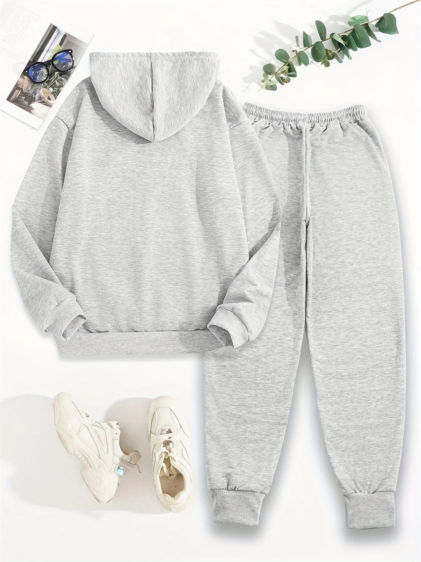 women Hoodies+sweatpant set Hip Hop Street Casual Printed Hoodie Oversize Loose New Sweatshirts Autumn Warm Fleece Clothing