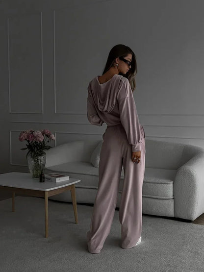 Two Piece Sets Women Matching Sets Tracksuit Jogger Y2k Autumn Winter Sports Elastic Waist Streetwear Pants Sweatshirts Pant Set