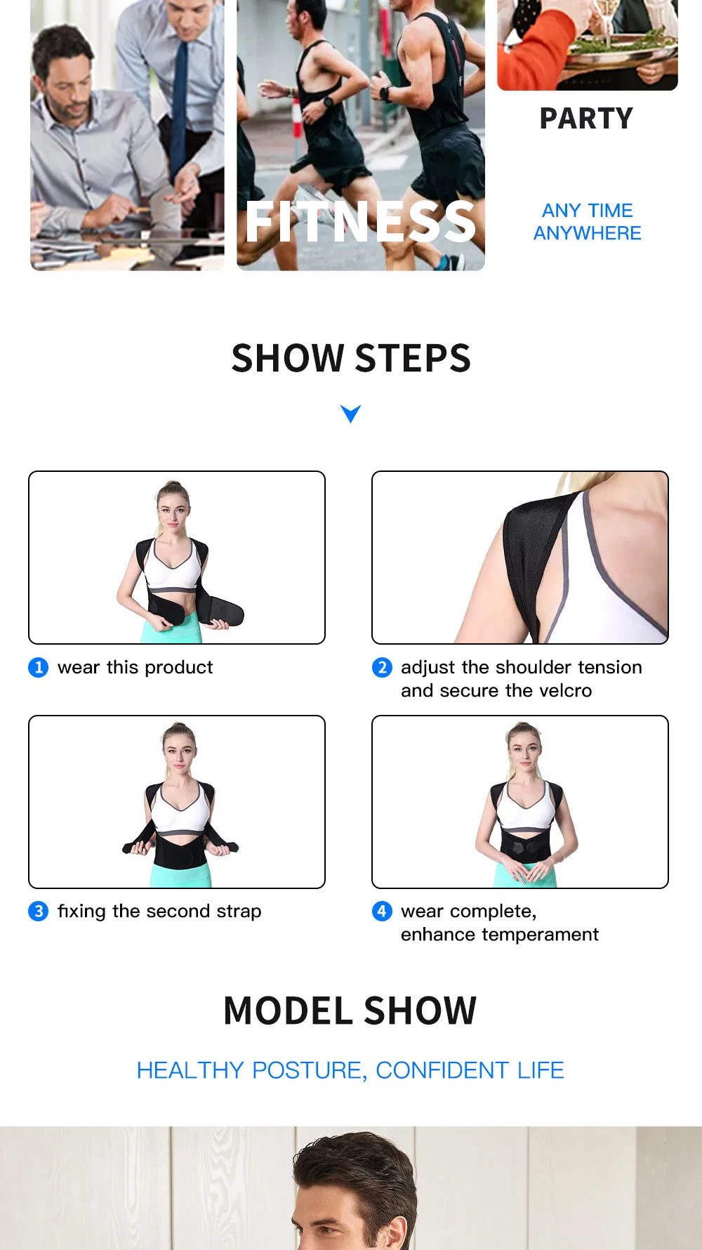 Adjustable Back Posture Corrector for Women and Men