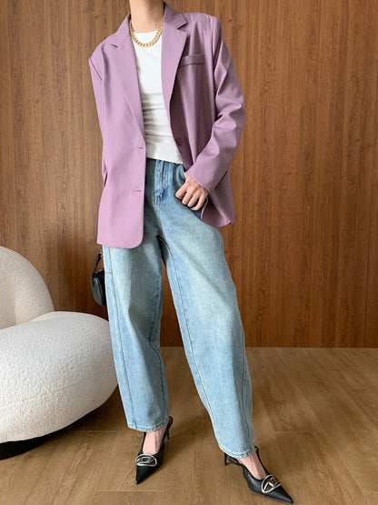 Curved Knife Cut Wide Leg Loose Jeans Look Slimmer 2024 Autumn Denim Pant