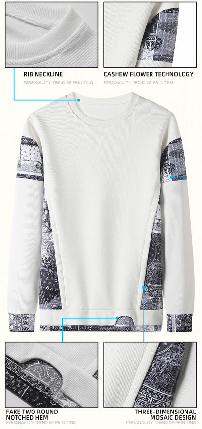 2024 New Mens Fashion Casual Hoodie Male Sportswear Pullover Patchwork Autumn Hoodie Sweatshirt Large Size Men Hip Hop Hoodies