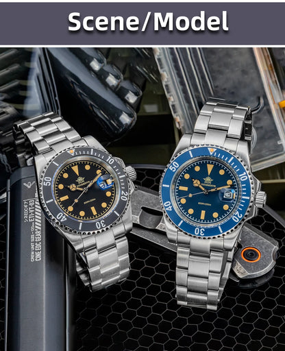 ADDIESDIVE New Watch For Men Quartz Wristwatch Ceramic Bezel Diving 200m Retro C3 Luminous 41mm Automatic Date Diver Men's Watch