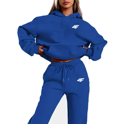 2025 New Women's 2-Piece Tracksuit Set, Hooded Pullover & Athletic Joggers, Sporty Streetwear Outfit, Casual Lounge Wear