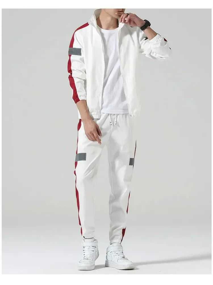2Pcs Men Tracksuit Hoodie Tops Joggers Pants Tracksuit Set Male Running Jogging Sportswear Hooded Pants Mens Sweat Suit 2024